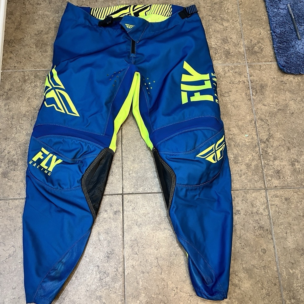 Fly Racing Motocross ATV BMX Pants Blue Yellow Size 38x30‎ Men's